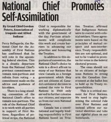 &quot;National Chief Promotes Self-Assimilation&quot;