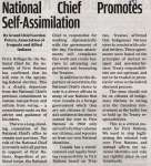 "National Chief Promotes Self-Assimilation"