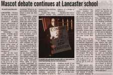 "Mascot debate continues at Lancaster school"