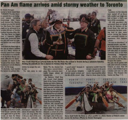 &quot;Pan Am flame arrives amid stormy weather to Toronto&quot;