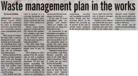 "Waste management plan in the works"