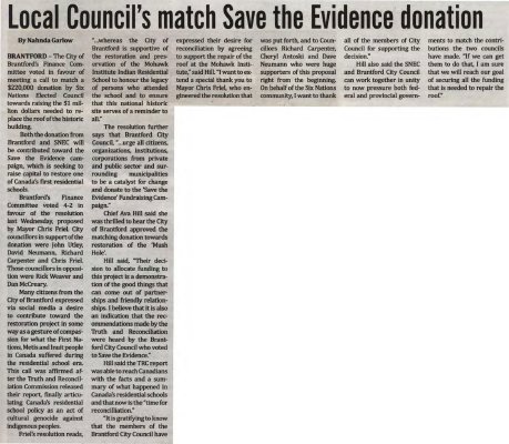 &quot;Local Council's match Save the Evidence donation&quot;