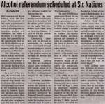"Alcohol referendum scheduled at Six Nations"