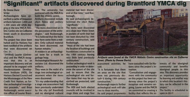 &quot;'Significant' artifacts discovered during Brantford YMCA dig&quot;