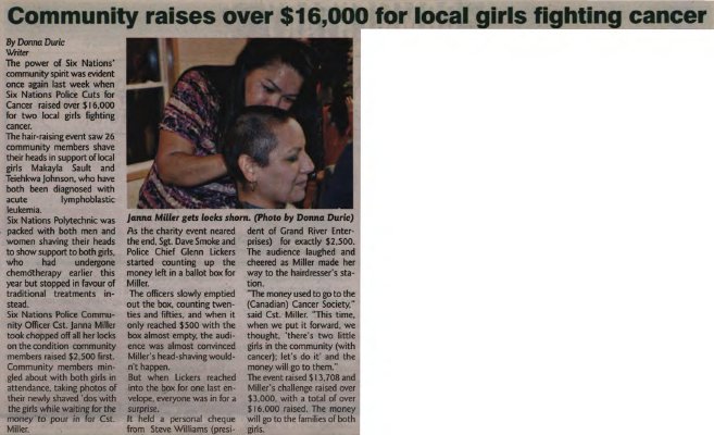 &quot;Community raises over $16,000 for local girls fighting cancer&quot;