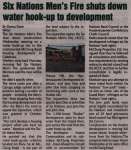 "Six Nations Men's Fire shuts down water hook-up to development"