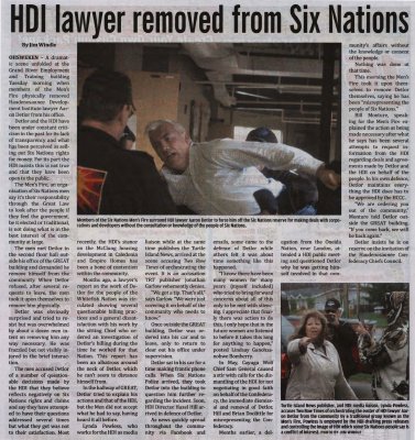 &quot;HDI lawyer removed from Six Nations&quot;