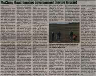 "McClung Road housing development moving forward"