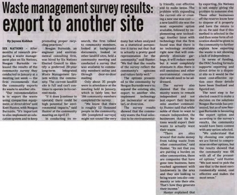 &quot;Waste management survey results: export to another site&quot;