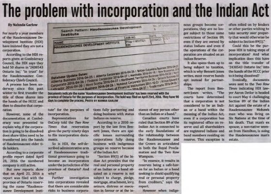 &quot;The problem with incorporation and the Indian Act&quot;