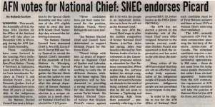 "AFN votes for National Chief: SNEC endorses Picard"