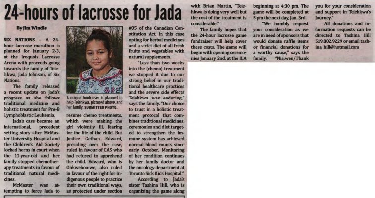 &quot;24-hours of lacrosse for Jada&quot;