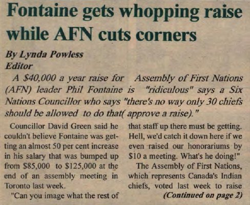 &quot;Fontaine gets whopping raise while AFN cuts corners&quot;