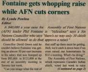 "Fontaine gets whopping raise while AFN cuts corners"