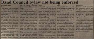 "Band council bylaw not being enforced"