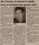 "Joe Norton re-elected to ninth term as Kahnawake grand chief"