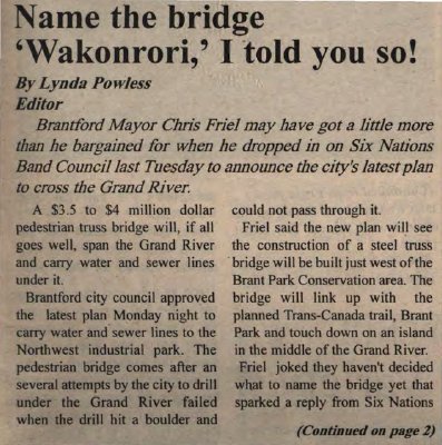 &quot;Name the bridge 'Wakonrori,' I told you so!&quot;