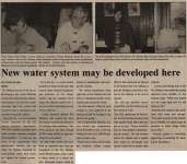 "New water system may be developed here"