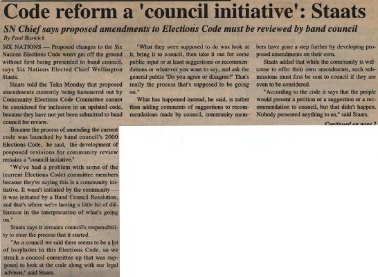 &quot;Code reform a 'council initiative': Staats&quot;