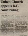 "United Church appeals B.C. court ruling"