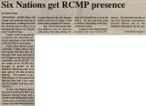 "Six Nations get RCMP presence"