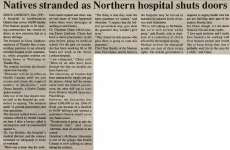 "Natives stranded as Northern hospital shuts doors"