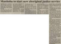 "Manitoba to start new aboriginal justice service"