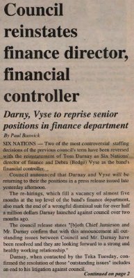 &quot;Council reinstates finance director, financial controller&quot;