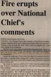 "Fire erupts over National Chief's comments"
