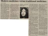 "Modern medicine versus traditional medicines"