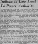 "Indians to Lose Land to Power Authority"