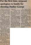"For the first time, sergeant apologizes to family for shooting Dudley George"