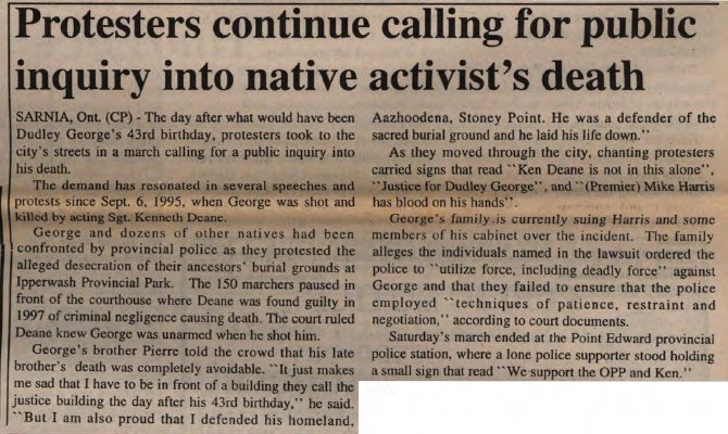 &quot;Protesters continue calling for public inquiry into native activist's death&quot;