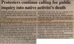 "Protesters continue calling for public inquiry into native activist's death"