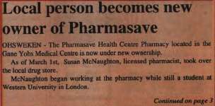 "Local person becomes new owner of Pharmasave"