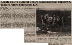 "Kanata Native Cultural Centre board members appointed, dancers return home from L.A."