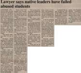 "Lawyer says native leaders have failed abused students"