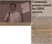 "Community presses council for GRM answers"