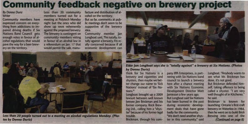 &quot;Community feedback negative on brewery project&quot;