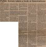 "Public forum takes a look at Innovations"