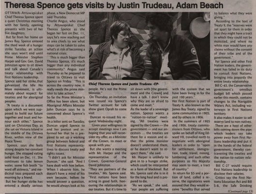 &quot;Theresa Spence gets visit by Justin Trudeau, Adam Beach&quot;