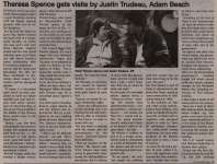 "Theresa Spence gets visit by Justin Trudeau, Adam Beach"