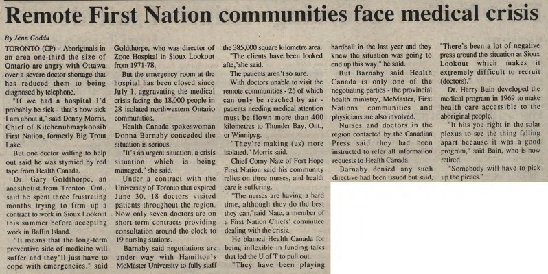 &quot;Remote First Nation communities face medical crisis&quot;