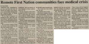 "Remote First Nation communities face medical crisis"