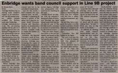 "Enbridge wants band council support in Line 9B project"