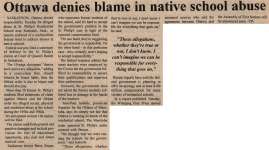 "Ottawa denies blame in native school abuse"