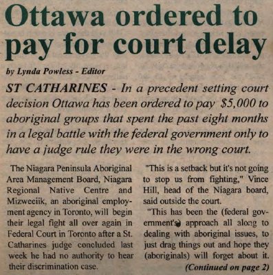 &quot;Ottawa ordered to pay for court delay&quot;