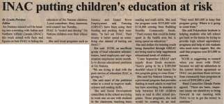 "INAC putting children's education at risk"