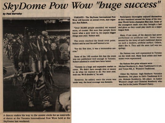 &quot;SkyDome Pow Wow 'huge success'&quot;