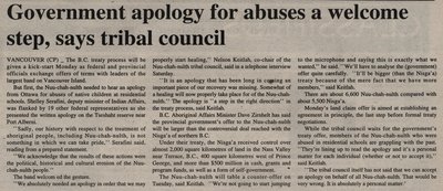 &quot;Government Apology For Abuses A Welcome Step, Says Tribal Council&quot;